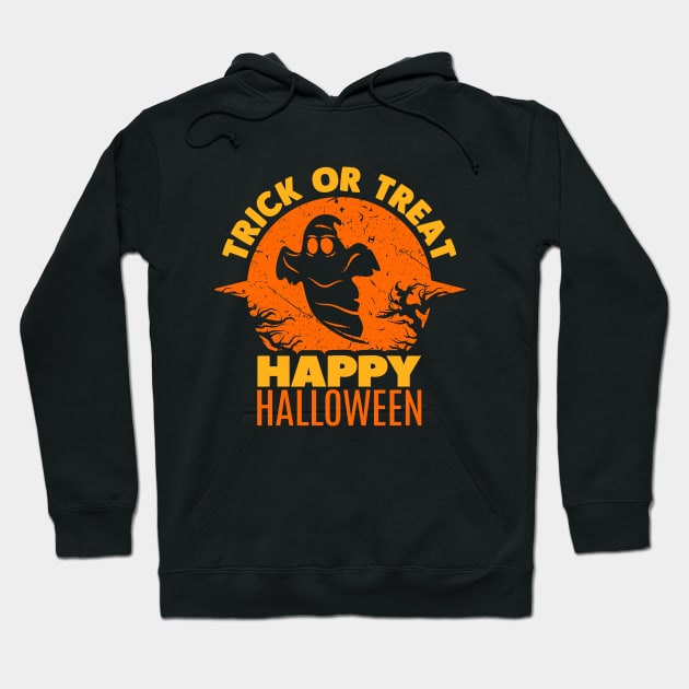 Trick or Treat Happy Halloween Ghost Hoodie by koolteas